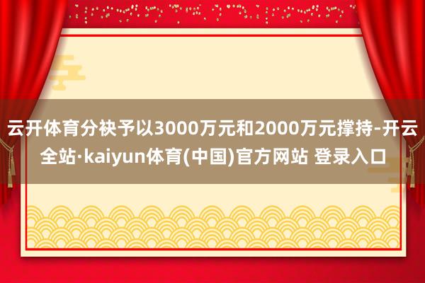 云开体育分袂予以3000万元和2000万元撑持-开云全站·kaiyun体育(中国)官方网站 登录入口